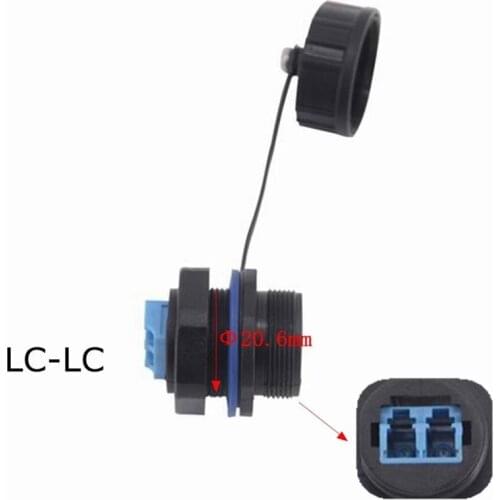 LC Female to Female Waterproof Socket Plug Outdoor Remote Communication Optical Fiber Cable IP68 Water Proof Connector Extender