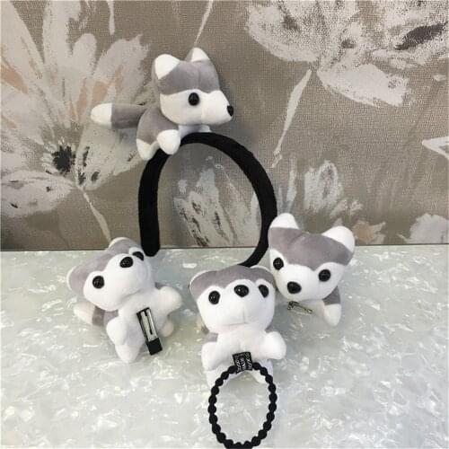 Small 6CM Gray Dog Stuffed Plush TOY , Decoration Plush Gift For Girls