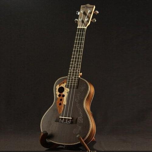 New full all Rosewood Ukulele Concert Ukulele small guitar 23 Black Hawaii Small Guitar Musical Instruments
