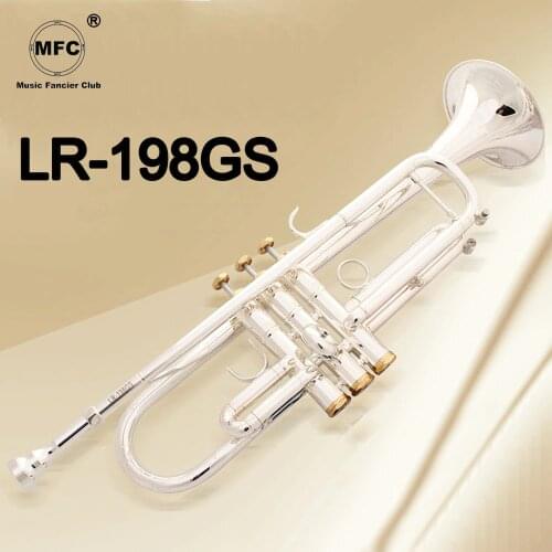 New MFC Bb Trumpet LR-198GS Silver Plated Gold Keys Music Instruments Profesional Trumpets Mouthpiece Accessories Included Case