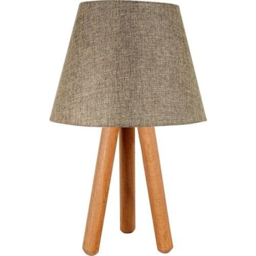 New 3 to Legged Tripod Wood Lampshade Table Lamp Brown Lampshade