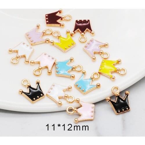 30pcs/pack 11*12mm Gold Color Tone Charm Pendants Alloy Metal Enamel Charms For DIY Jewelry Making