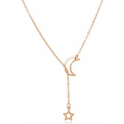 Simple Moon Star Korea exaggerates Necklace for women girl Party sweater chain fashion chain jewelry choker mujer accesorios
