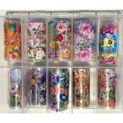 Christmas Angel Rabbit Various Flowers Nail Art Foil Gold Silver Foil Sally Mesh Art Nail Art Decoration 10PCS