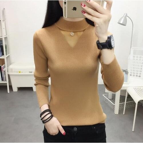 Womens Spring Autumn Knitted Shirts O-Neck Fashion Elegant Blouses Long Sleeve Sexy Slim Solid Color Loose Casual Tops DD8284