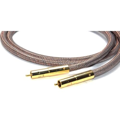 1 Pair Hifi RCA Cable 40th Anniversary Edition OCC pure copper RCA Interconnect Audio Cable Gold plated plug