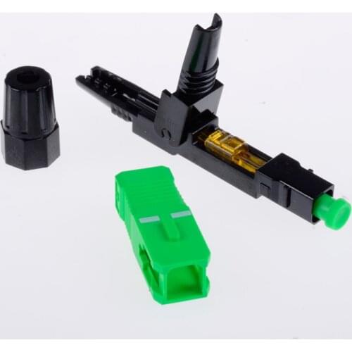 100PCS/box SC single-mode fiber optic SC APC quick connector FTTH Fiber Optic Fast Connector Free shipping