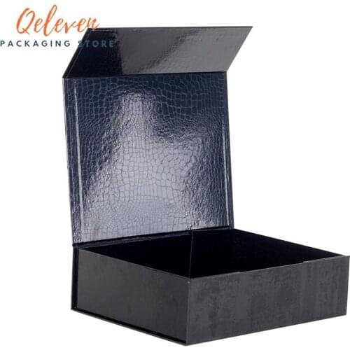 2Pcs/lot High End Plain Thick Paperboard Folding Rigid Box Magnetic Closure Packaging Underwear Clothing Cosmetic Gift Toy Box