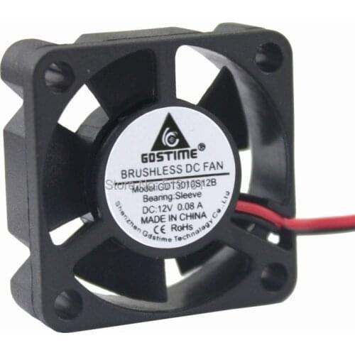 5pcs/lot Gdstime Cooler 2Pin 3010 3CM 30mm Brushless DC 12V Cooling Cooler Fan 30x30x10mm