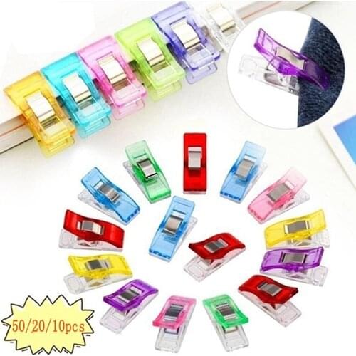 50/20/10 pcs Colorful Sewing Craft Quilt Binding Sewing Clips Plastic Clips Clamps Pack Trendy Gift