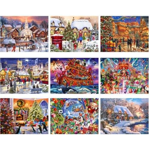 5D Diamond Pattern Rhinestone Needlework Diy Painting Cross Stitch Christmas Animal Carnival Embroidery Home Decor