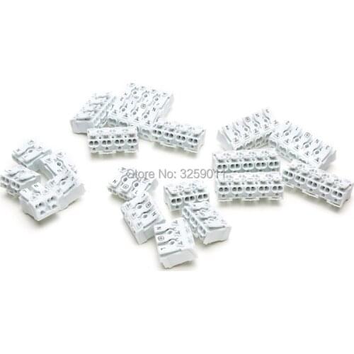80PCS Spring Terminal Block Quick Lamp Wire Connector Electrical Cable Clamp Free Screw Plug-Out Type Pitch 923 assortment kit