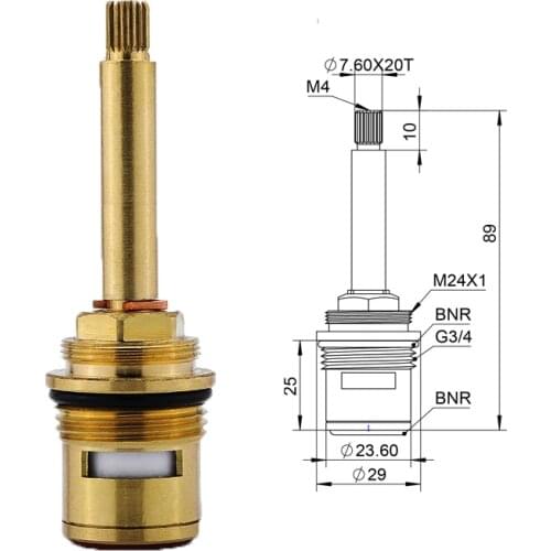 89mm 3/4 Brass Quick Opening Ceramic Valve Core 1089 Plumbing Hardware Accessories