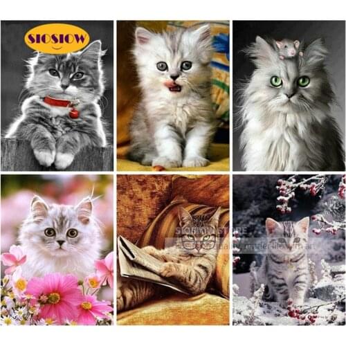 5D Diy Animals Diamond Painting Cat Cross-Stitch Full Square Drill Diamond Embroidery Mosaic Icons Free Shipping Gifts For Kids
