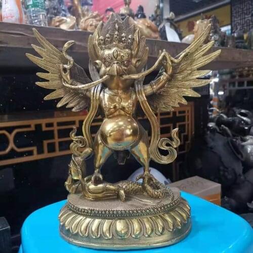 Buddha Shakyamuni Tathagata Buddhas uncle Roc garuda Tibetan Buddha bronze ornaments Chinese Thor Lei Zhenzi Metal statue