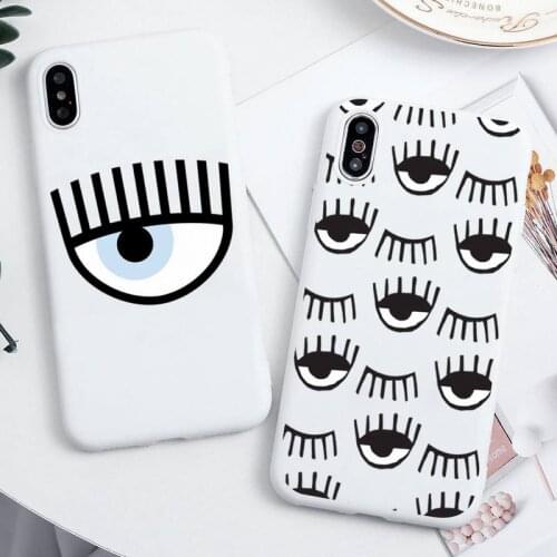Ferragnies Eyes C-Chiara Phone Case For iphone 12 11 Pro Max Mini XS 8 7 6 6S Plus X SE 2020 XR Candy white Silicone cover