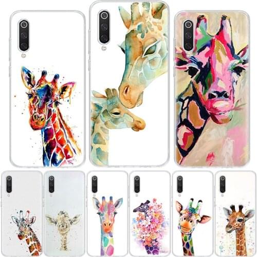 Watercolor Giraffe Painting style Phone Case For Xiaomi Note 10 Mi 8 9 10 10T 11 Ultra F1 F2 F3 Pro Lite X3 5X 6X A1 A2 A3 CC9E