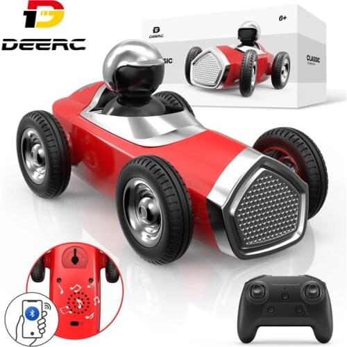 DEERC Remote Control Car 2.4G RC Car Bluetooth Speaker 2 Speed Mode Race Car Cute Interactive Toys For Girls Boys Toddlers Gifts