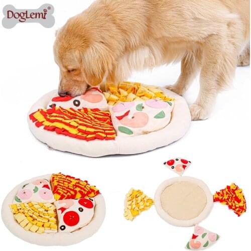 Pizza Design Dog Snuffle Mats IQ Training Removable Toys with Donut Beds Pet Sniffle Mat for Dogs