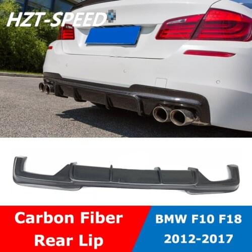 F10 V Type Carbon Fiber Rear Bumper Spoiler Tail Lip For BMW 5 Series F18 Modify MT Car Body Kit 2012-2017