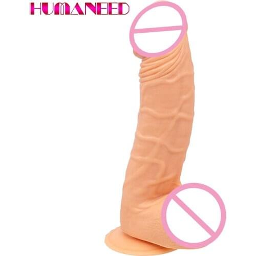 25.5*6cm Thick Glans Dildo Realistic Stiff Cock Women Skin Feeling Silicone Penis Huge Big Dick Erotic Lesbian Adult Sex Product