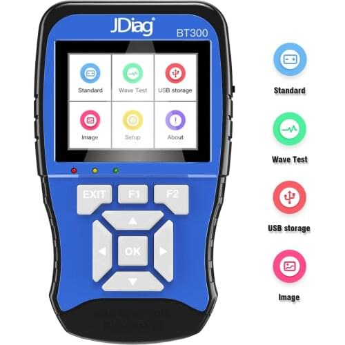 JDiag BT300 12V Bluetooth Battery Tester for cars trucks boats motorcycle connect with Thermal Printer to Print Test Report