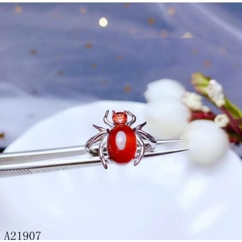 KJJEAXCMY boutique jewelry 925 sterling silver inlaid natural garnet female ring support detection luxury new style