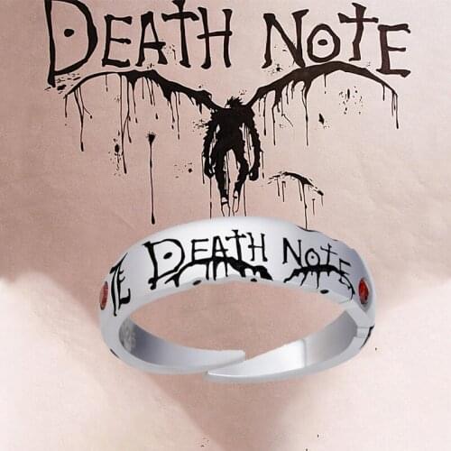 Anime Death Note Yagami Light Punk S925 Sterling Silver Adjustable Finger Ring For Men Ring Women Cosplay Jewelry Accessory Gift