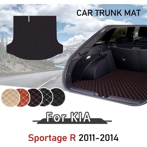 For Kia sportage R 2011-2014 Leather Car Trunk Mat Rear Trunk Floor Mat Tray Carpet Cargo Liner floor mat Accessories
