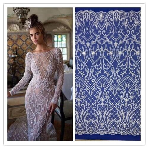 Best Quality Nigerian Lace Fabric with beads Tulle Lace J-6295 Fabric french Lace Fabric for bridal dress
