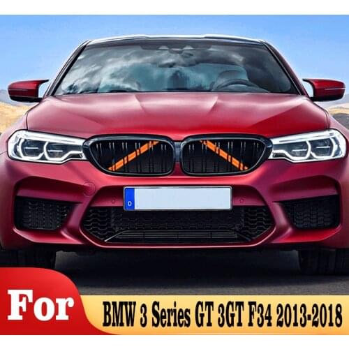 M Sport Style Front Grille Trim Strips Cover Frame Stickers For BMW 3 Series GT 3GT F34 2013-2018 Decorations Car Accessories