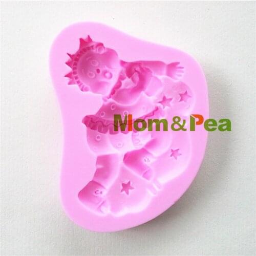 Mom&Pea 0867 Free Shipping Baby Shaped Silicone Mold Cake Decoration Fondant Cake 3D Mold Food Grade