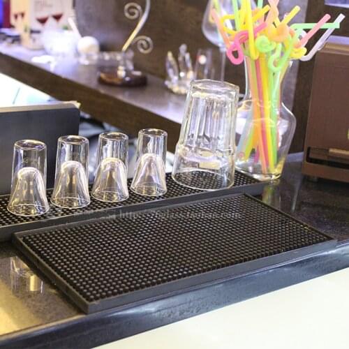 Soft PVC bag Rubber Service Bartender cup Mat Home Bar Non-slip Mat Rubber Drip Mats Cocktail Bar counter storage pad