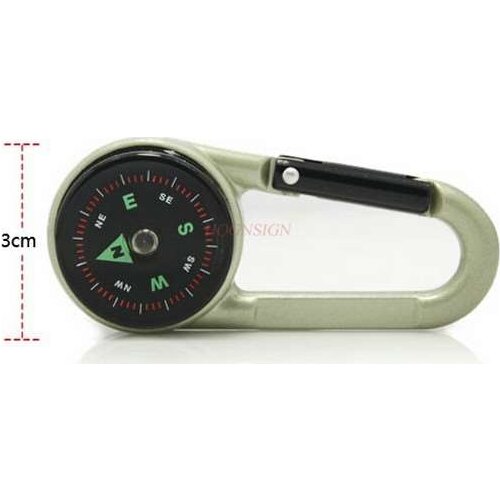 Outdoor Equipment Metal Material Double-sided Display Carabiner Thermometer 2-in-1