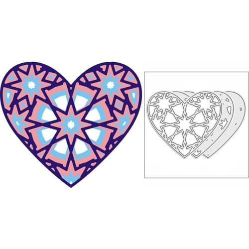 New 2021 Layered Kaleidoscope Heart Metal Cutting Dies for DIY Scrapbooking and Card Making Decorative Embossing Craft No Stamps