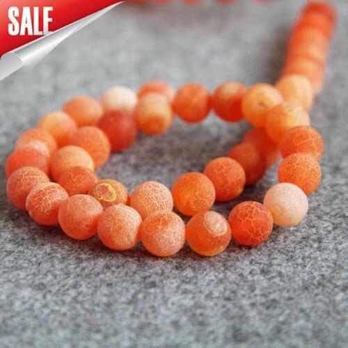 New For Necklace&Bracelet 10mm Multicolor Orange Natural Frosted Onyx Beads Round DIY Loose Carnelian Accessory Parts 15inch