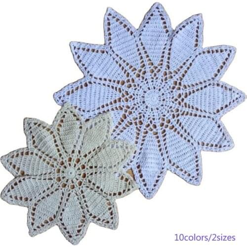 NEW Round cotton table place mat pad Cloth lace crochet drink placemat cup mug Christmas tea coffee coaster dining doily kitchen