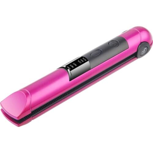 Portable Cordless Hair Straightener for Travel Mini USB Rechargeable Flat Iron with Ceramic Plates