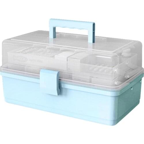 Portable Plastic Home Cosmetics Medicine Case Drug First Aid Kit Storage Box