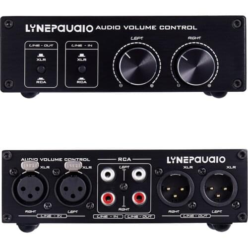 Passive Audio Volume Controller Fully-Balanced & Single-Ended Mode XLR & RCA Interface for Stereo System Pre-Amplifier Speaker