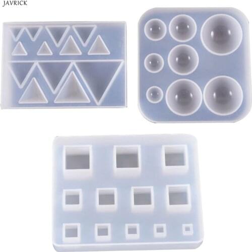 DIY Earrings Pendant Gemstone Making Silicone Mould Triangle Round Epoxy Mold UV Resin Crafts Molds