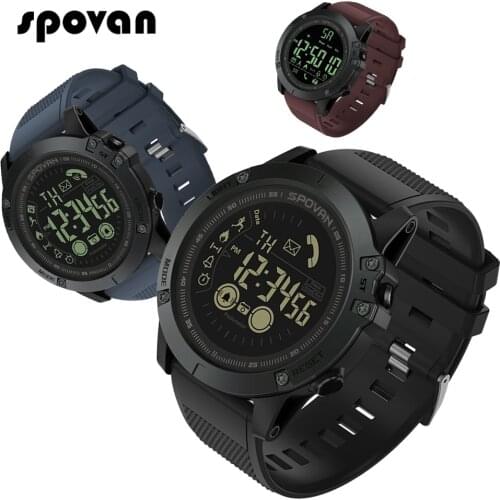 Spovan Outdoor Sports Smart Watch Men Pedometer Wrist Watch for iOS Android 50M Waterproof SmartWatch Call Messages Reminder
