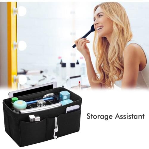 Bag Organizer for Women Felt Bag Organizer Multifunctional Cosmetics Organizer Nappy Bag Makeup Cosmetic Bag Cheap Female Tote