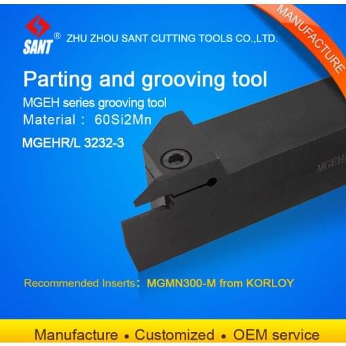 CNC lathe parting and grooving tool holder cut off tools MGEHL3232-3/MGEHR3232-3 with slotting inserts MGMN300-M from Zhuzhou