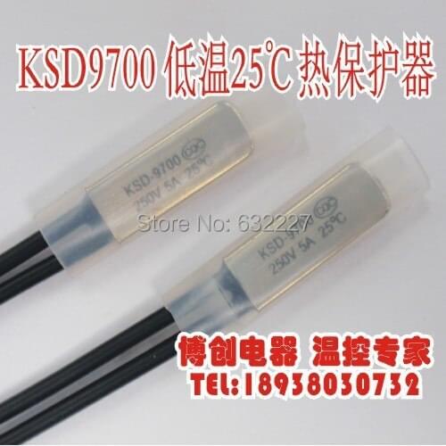 Transformer thermal protection / temperature switch / thermostat KSD9700 25 degrees 5A / 250V normally closed
