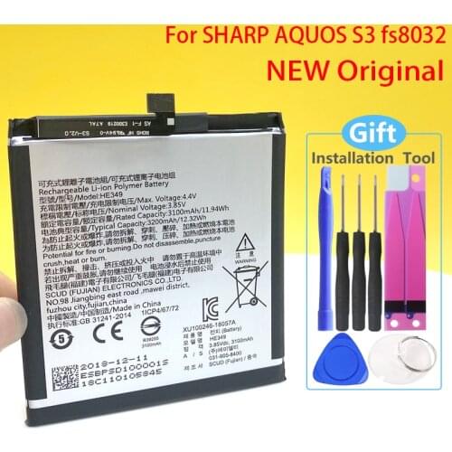 100% Original 3200mAh HE349 Battery For SHARP AQUOS S3 FS8032 Mobile Phone In Stock Latest Production High Quality Battery