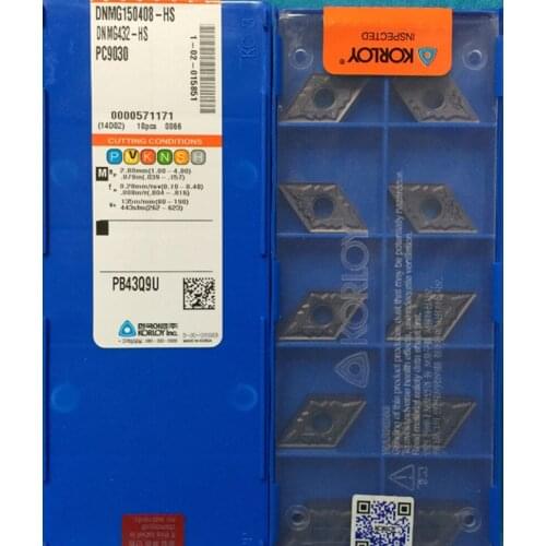 100% original DNMG150404-HS DNMG150408-HS PC9030 50pcs KORLOY Carbide insert Processing: stainless steel
