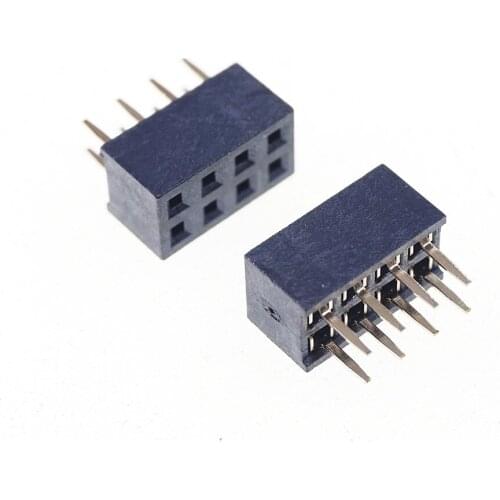 1000pcs 2x4P 8 Pin 2.00 mm Female Header Pin Headers dual row Straight Through Hole Insulator height 4.30mm Rohs