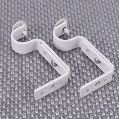 2pcs 18-22mm Adjustable Curtain Holder Curtain Drapery Rod Bracket (White)