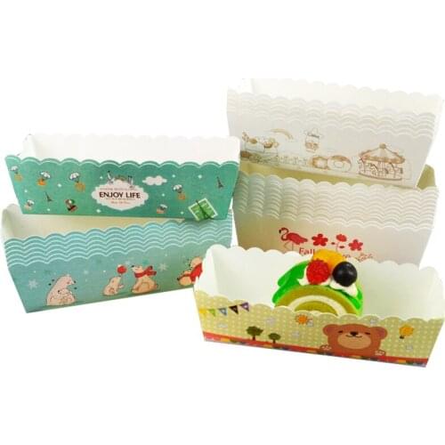 200pcs Rectangular high temperature cake paper cup, boat type cup,mechanism high temperature cup, baking equipment,Three styles